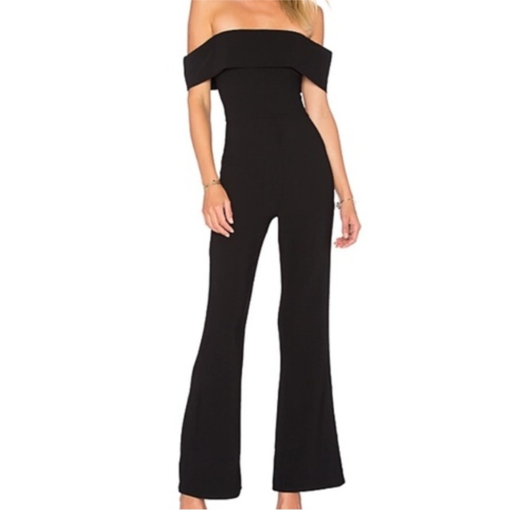 Superdown Elegant Black Off-Shoulder Jumpsuit